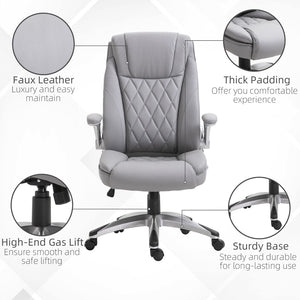 English Elm Vinsetto High Back Ergonomic Swivel Office Chair With Flip-Up Arms For Ultimate Comfort & Style W2225P217483-GIGA