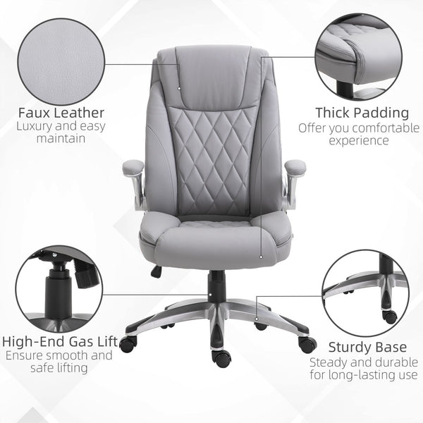 English Elm Vinsetto High Back Ergonomic Swivel Office Chair With Flip-Up Arms For Ultimate Comfort & Style W2225P217483-GIGA