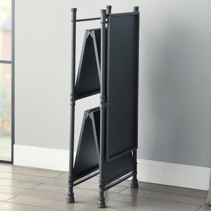 English Elm 3 Tier Folding Console Table Rustic Industrial Water-Pipe Frame, Hand-Brushed Shelves for Storage and Display B016P313526