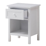 English Elm White Nightstand With Drawer