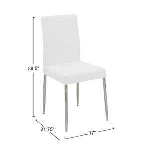 English Elm Set Of 4 Modern Leatherette Dining Chairs With Chrome Legs – Stylish Comfort For Any Space B016P224473-GIGA