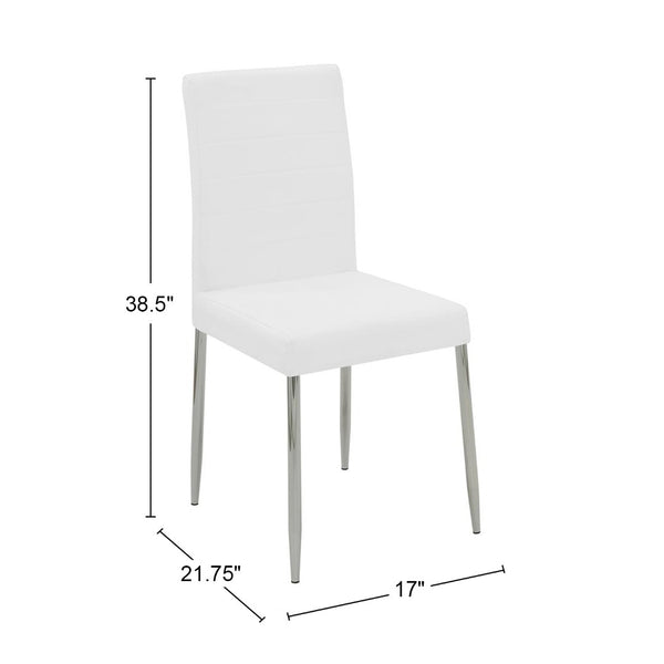 English Elm Set Of 4 Modern Leatherette Dining Chairs With Chrome Legs – Stylish Comfort For Any Space B016P224473-GIGA