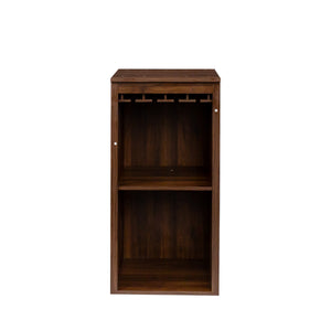 English Elm Brown walnut modular wine bar cabinet with hutch and shelves for dining room storage display W331P282805