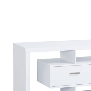 English Elm Ozawa White 2-Drawer Engineered Wood TV Stand with Open Shelves, Durable Melamine Finish, Spacious Storage for Living Room Entertainment B062P331087