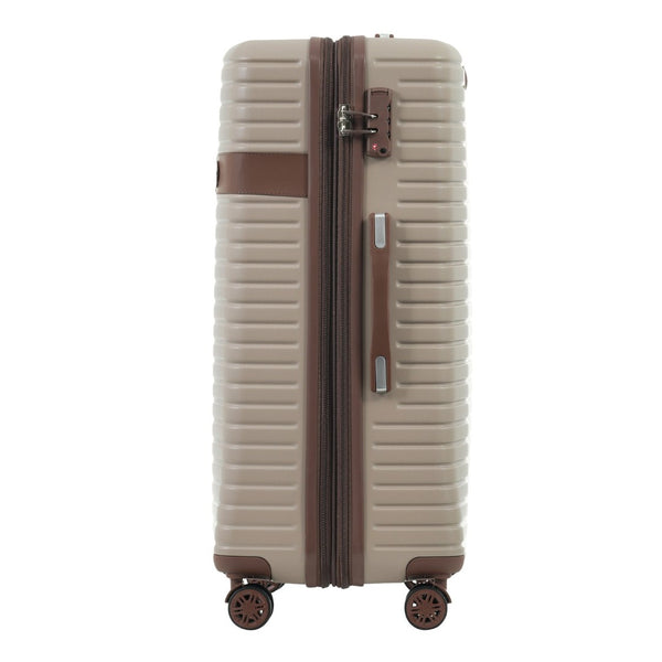 English Elm 4 Piece Abs Hard Shell Luggage Set with Spinner Wheels Tsa Lock and Packing Cubes Khaki PP313145AAM