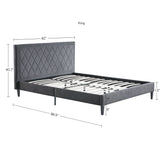 510 Design Rowen Transitional Rowen King Platform Bed 5DS115-0004 Charcoal