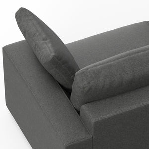 English Elm Charlie Deep Seater Left Sectional Sofa with Extra-Wide Chaise, Eco Performance Fabric, 122" Oversized Lounge Gray B136P199284