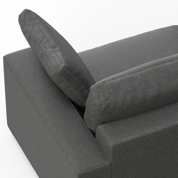 English Elm Charlie Deep Seater Left Sectional Sofa with Extra-Wide Chaise, Eco Performance Fabric, 122" Oversized Lounge Gray B136P199284