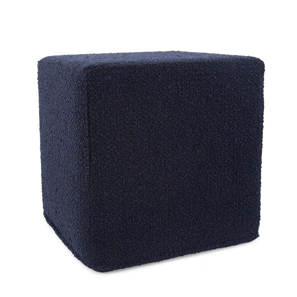Howard Elliott No Tip Block Short - Stylish, Lightweight Foam Ottoman With Removable Cover For Easy Cleaning & Versatility Blue 100% Polyester 850-1263-howard-elliott