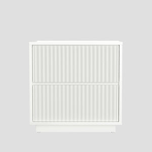 Origins Blanca 2 Drawer Nightstand - Elegant Handcrafted Mahogany With Scalloped Design For Timeless Charm White Mahogany Solids & Veneer 8500-02