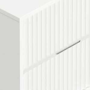 Origins Blanca 2 Drawer Nightstand - Elegant Handcrafted Mahogany With Scalloped Design For Timeless Charm White Mahogany Solids & Veneer 8500-02