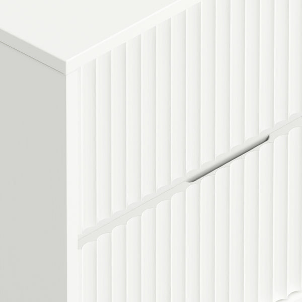 Origins Blanca 2 Drawer Nightstand - Elegant Handcrafted Mahogany With Scalloped Design For Timeless Charm White Mahogany Solids & Veneer 8500-02