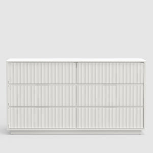 Origins Blanca 6 Drawer Dresser - Handcrafted Mahogany Elegance With Unique Scalloped Design For Your Bedroom White Mahogany Solids & Veneer 8500-03