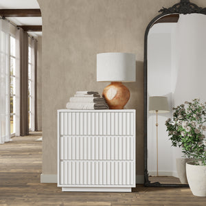 Origins Blanca 3 Drawer Small Chest – Exquisite Mahogany Storage Solution For Elegant Home Décor White Mahogany Solids & Veneer 8500-04