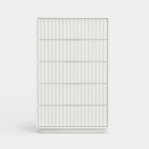 Origins Blanca 5 Drawer Chest - Elegant Handcrafted Mahogany Storage Solution With Smooth Gliding Drawers White Mahogany Solids & Veneer 8500-05