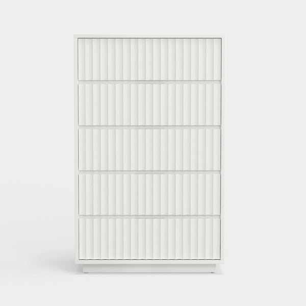 Origins Blanca 5 Drawer Chest - Elegant Handcrafted Mahogany Storage Solution With Smooth Gliding Drawers White Mahogany Solids & Veneer 8500-05