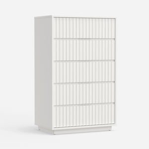 Origins Blanca 5 Drawer Chest - Elegant Handcrafted Mahogany Storage Solution With Smooth Gliding Drawers White Mahogany Solids & Veneer 8500-05