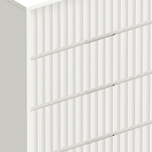 Origins Blanca 5 Drawer Chest - Elegant Handcrafted Mahogany Storage Solution With Smooth Gliding Drawers White Mahogany Solids & Veneer 8500-05