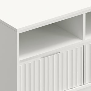 Origins Blanca Tv Console - Handcrafted Mahogany Elegance With Ample Storage And Stylish Wire Management Design White Mahogany Solids & Veneer 8500-20