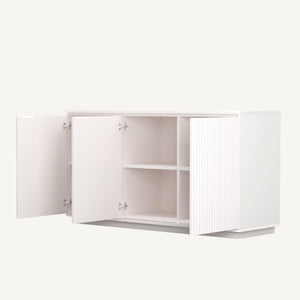 Origins Blanca Sideboard – Stylish Storage Solution With Scalloped Panels And Clean Lines For Organized Spaces White Mahogany Solids & Veneer 8500-64