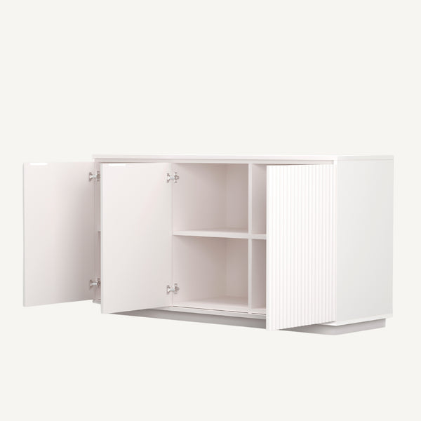 Origins Blanca Sideboard – Stylish Storage Solution With Scalloped Panels And Clean Lines For Organized Spaces White Mahogany Solids & Veneer 8500-64