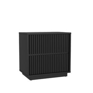 Origins Blanca 2 Drawer Nightstand - Elegant Handcrafted Mahogany With Scalloped Design For Timeless Charm Black Mahogany Solids & Veneer 8500blk-02