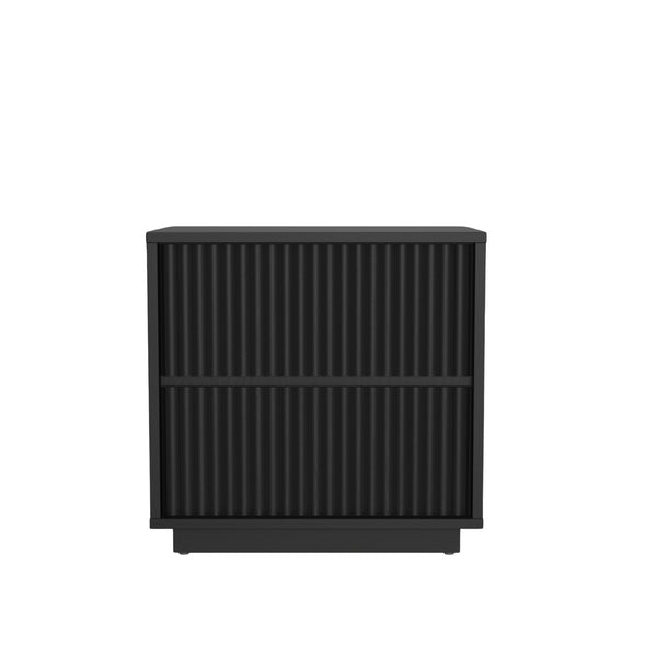 Origins Blanca 2 Drawer Nightstand - Elegant Handcrafted Mahogany With Scalloped Design For Timeless Charm Black Mahogany Solids & Veneer 8500blk-02