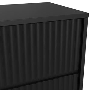 Origins Blanca 2 Drawer Nightstand - Elegant Handcrafted Mahogany With Scalloped Design For Timeless Charm Black Mahogany Solids & Veneer 8500blk-02