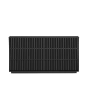 Origins Blanca 6 Drawer Dresser - Handcrafted Mahogany Elegance With Unique Scalloped Design For Your Bedroom Black Mahogany Solids & Veneer 8500blk-03