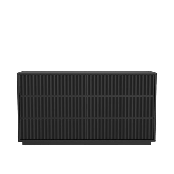 Origins Blanca 6 Drawer Dresser - Handcrafted Mahogany Elegance With Unique Scalloped Design For Your Bedroom Black Mahogany Solids & Veneer 8500blk-03