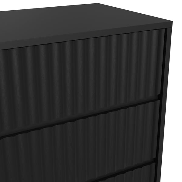 Origins Blanca 6 Drawer Dresser - Handcrafted Mahogany Elegance With Unique Scalloped Design For Your Bedroom Black Mahogany Solids & Veneer 8500blk-03