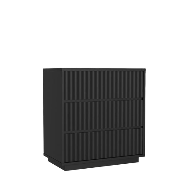 Origins Blanca 3 Drawer Small Chest – Exquisite Mahogany Storage Solution For Elegant Home Décor Black Mahogany Solids & Veneer 8500blk-04