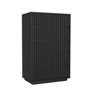 Origins Blanca 5 Drawer Chest - Elegant Handcrafted Mahogany Storage Solution With Smooth Gliding Drawers Black Mahogany Solids & Veneer 8500blk-05