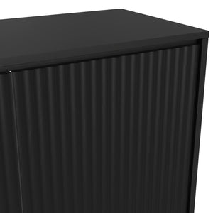 Origins Blanca Sideboard – Stylish Storage Solution With Scalloped Panels And Clean Lines For Organized Spaces Black Mahogany Solids & Veneer 8500blk-64