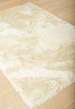 Sams International Abacasa Luxe Shag Handmade Polyester Solid Shag Rug Ivory 8' x 10'