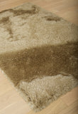 Sams International Abacasa Luxe Shag Handmade Polyester Solid Shag Rug Beige 5' x 8'