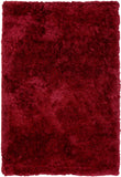 Sams International Abacasa Luxe Shag Handmade Polyester Solid Shag Rug Red 5' x 8'