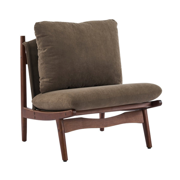 English Elm Vista Mid-century Accent Chairs Mocha Upholstered Natural Wood Frame Set of 2 N767P366304E