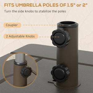 English Elm Outsunny 3-In-1 Outdoor Umbrella Base And Coffee Table, Durable Flower Box Planter With Wheels W2225P174276-GIGA