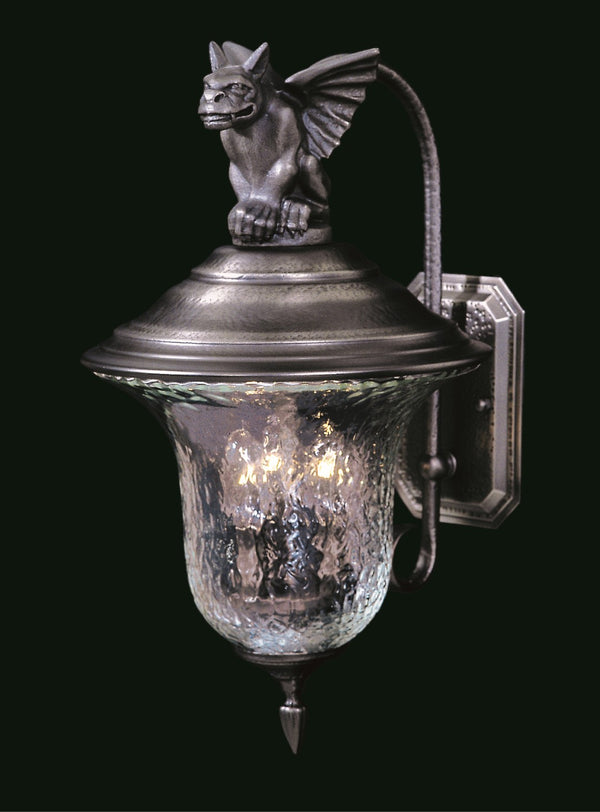 Framburg 3-light Outdoor Wall Mount With Hand-blown Glass And Distressed Metal For Elegant Exteriors Iron Metal 8505 Iron