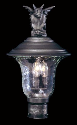 Framburg 3-light Outdoor Post Mount With Hand-blown Glass And Distressed Metal For Timeless Elegance Iron Metal 8506 Iron