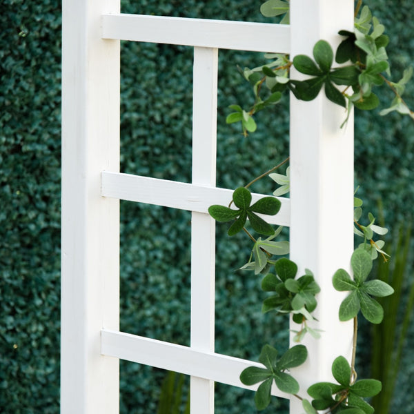 English Elm Outsunny Carbonized Fir Wood Garden Arbor Arch with Lattice Roof for Climbing Vines W2225P174423