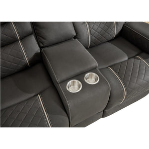 English Elm Recliner Club Chair Microfiber Upholstered with Brass Nailhead Trim for Living Room W3900P386434