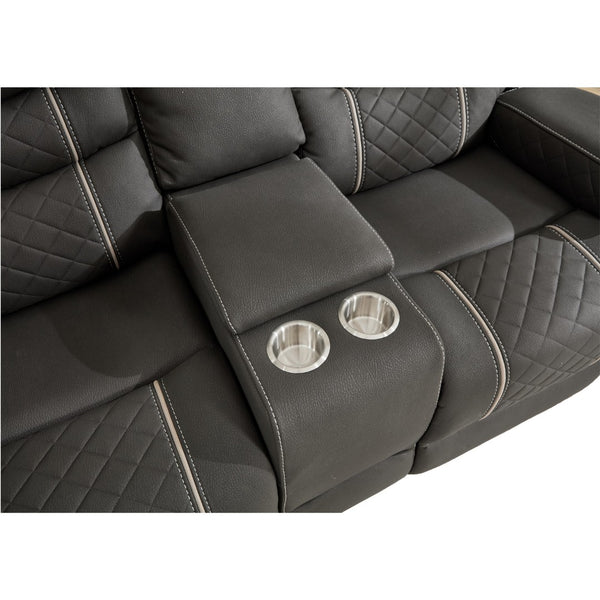 English Elm Recliner Club Chair Microfiber Upholstered with Brass Nailhead Trim for Living Room W3900P386434