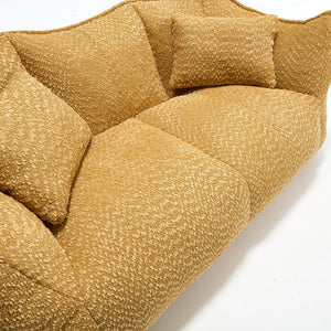 English Elm Soft Plush Foam Beanbag Chair for Two People, Square Recliner Sofa With Superfiber Comfort Embrace Yellow W1996P252272