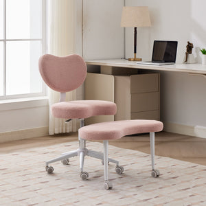 English Elm Meditation Chair Plus - Plus-Size Cross-Legged Swivel Seat with Memory Foam, Lumbar Support, Pink W1143P360516