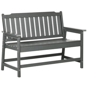English Elm Outsunny Outdoor Garden Bench For 2, All-Weather Hdpe, 704 Lbs Capacity, Stylish & Durable Design W2225P217579-GIGA