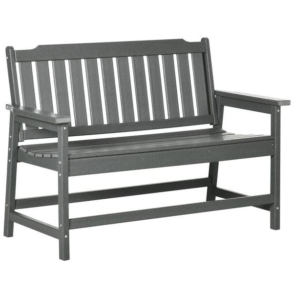 English Elm Outsunny Outdoor Garden Bench For 2, All-Weather Hdpe, 704 Lbs Capacity, Stylish & Durable Design W2225P217579-GIGA
