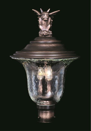 Framburg 3-light Outdoor Post Mount With Hand-blown Glass And Distressed Metal For Timeless Elegance Siena Bronze Metal 8509 Sbr