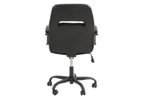 English Elm Blue Faux Leather Office Chair Ergonomic Plush Padding Lumbar Support Adjustable Height Casters B011P366762